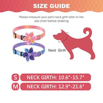 Dog Collar for Medium Large Dogs- Size 12.9" to 21.6"- 2 Pack Adjustable Pet Collars with Detachable...