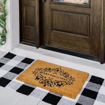 Durable Christmas Doormat - Non-Slip Coir Welcome Mat