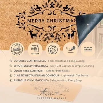 Durable Christmas Doormat - Non-Slip Coir Welcome Mat