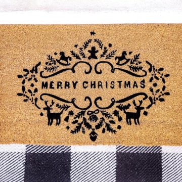 Durable Christmas Doormat - Non-Slip Coir Welcome Mat