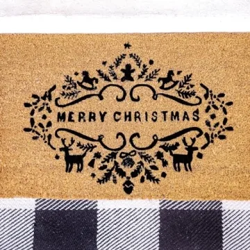 Durable Christmas Doormat - Non-Slip Coir Welcome Mat
