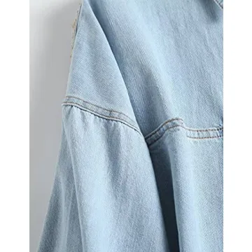 Stylish Denim Shirt Jacket with Pockets for Women