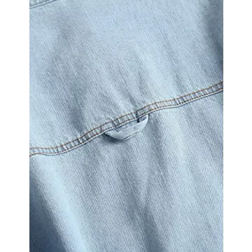 Stylish Denim Shirt Jacket with Pockets for Women