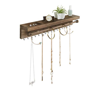 SoCal Buttercup Rustic Necklace Jewelry Organizer - Wall Mount Jewelry Holder - Mounted Hanging Jewe...