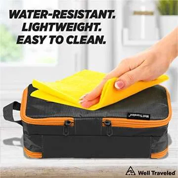 Well Traveled Toiletry Bag for Makeup, Shaving Kit, Cosmetics, Electronics Case for Men, Women (Fire)