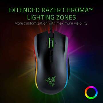 Razer Mamba Elite Gaming Mouse with 16.000 DPI 5G Optical Sensor, 9 Programmable Buttons, Ergonomic Form Factor, Powered Chroma
