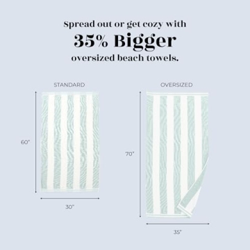Great Bay Home Velour Beach Towels - Oversized & Quick Dry