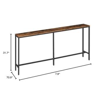 ALLOSWELL 70.9" Narrow Long Entryway/Side Table, Industrial Console/Sofa Table for Hallway, Living R...