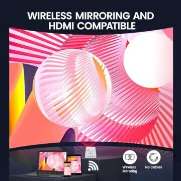 AAXA LED Pico+ MAX Mini Projector, 2.7 Hour Battery, DLP Native 1080P, Wireless Mirroring, Mini-HDMI, Media Player & Speakers, Bluetooth, Micro SD/USB, Pocket Size Portable Movie/Cookie Projector