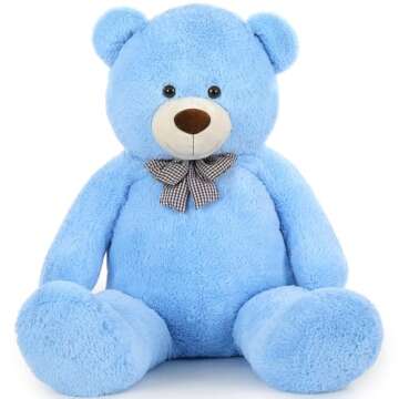 MaoGoLan Giant Teddy Bear Plush, Life Size Large Teddy Bear Stuffed Animal 5 Feet,Soft and Fluffy Big Teddy Bear Gift for Baby Shower,Christmas,Valentines,Blue