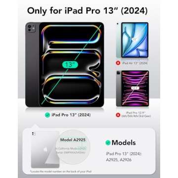 ESR Tempered Glass Screen Protector for iPad Pro 13 Inch - 2 Pack