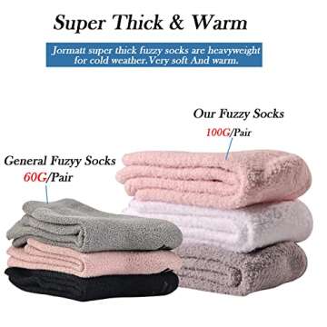 JORMATT 3 Pairs Women Grip Fuzzy Socks Non Skid Men Thick Cozy Slipper Hospital Socks with Grips,Men...