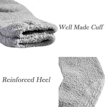 JORMATT 3 Pairs Women Grip Fuzzy Socks Non Skid Men Thick Cozy Slipper Hospital Socks with Grips,Men shoe size 4-7/Women size 4-8