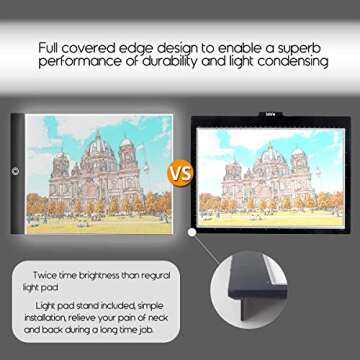 Mlife A4 LED Tracing Light Box - Professional Super Bright LED 10 Level Dimmable Brightness Tracer P...