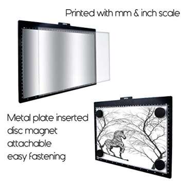 Mlife A4 LED Tracing Light Box - Professional Super Bright LED 10 Level Dimmable Brightness Tracer Pad with Physical Buttons for Drawing Sketching Animation X-ray Vinyl Weeding Diamond Art