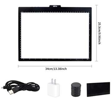 Mlife A4 LED Tracing Light Box - Professional Super Bright LED 10 Level Dimmable Brightness Tracer Pad with Physical Buttons for Drawing Sketching Animation X-ray Vinyl Weeding Diamond Art