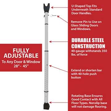 Dual Security Bar: Adjustable and Portable Home Defense Solution