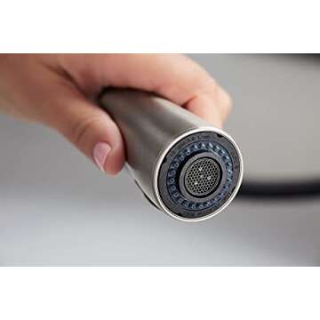 KOHLER Simplice Pull Down Kitchen Faucet, 3-Spray Faucet, Kitchen Sink Faucet with Pull Down Sprayer, Matte Black, K-596-BL