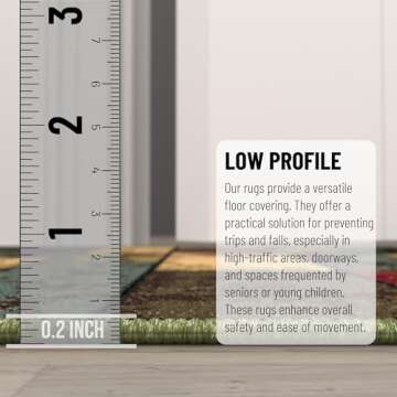 Machine Washable Boxes Design Non-Slip Rubberback 2x5 Traditional Runner Rug for Hallway, Kitchen, Bedroom, Entryway, 20" x 59", Multicolor