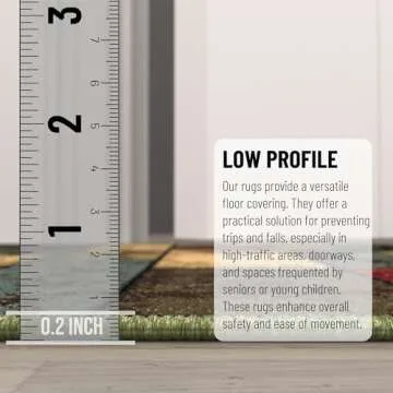 Machine Washable Boxes Design Non-Slip Rubberback 2x5 Traditional Runner Rug for Hallway, Kitchen, Bedroom, Entryway, 20" x 59", Multicolor