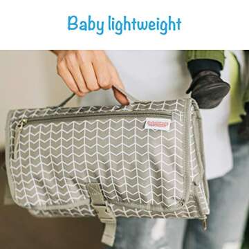 Easy to Clean Baby Changing Mat with Soft Head Pillow - Travel Changing Pad