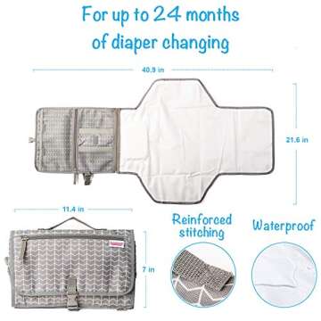 Easy to Clean Baby Changing Mat with Soft Head Pillow - Travel Changing Pad