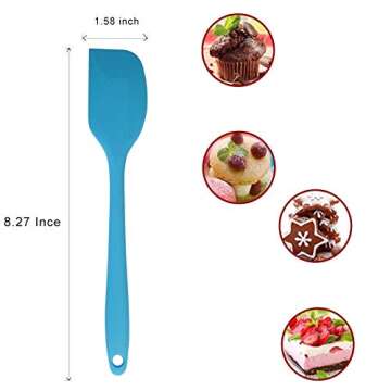 zYoung 4 Pcs Silicone Spatulas, Rubber Spatula Heat Resistant Seamless One Piece Design Flexible Scrapers Baking Mixing Tool,Small