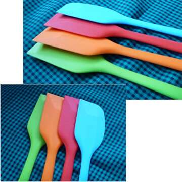 zYoung 4 Pcs Silicone Spatulas, Rubber Spatula Heat Resistant Seamless One Piece Design Flexible Scrapers Baking Mixing Tool,Small