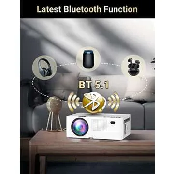 5G WiFi Bluetooth Projector, Full HD Native 1080P Projector with Wireless Mirroring Screen, Compatible with TV Stick/HDMI/DVD Player/AV for Theater Movies [100" Projector Screen Included]