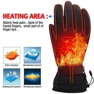 QILOVE Electric Heated Gloves,Hand Warmer with Rechargeable Batteries,Winter Extra Warm Heat Touchscreen NoveltyGloves Kit,Hiking Motorcycling Skiing Cold Weather Must-Have Heating Gloves