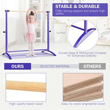 Costzon Portable Ballet Barre - Adjustable Dance Bar for All Ages