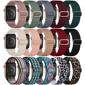 GEAK Compatible with Apple Watch Bands for Women 40mm, Stretchy Strap Compatible with Apple Watch Ba...