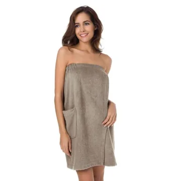 SIORO Bath Wraps for Women Towel Wraps Lightweight Spa Bathrobes with Adjustable Closure & Pockets f...