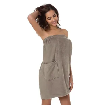 SIORO Bath Wraps for Women Towel Wraps Lightweight Spa Bathrobes with Adjustable Closure & Pockets for Pool Gym