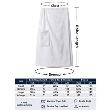 SIORO Bath Wraps for Women Towel Wraps Lightweight Spa Bathrobes with Adjustable Closure & Pockets for Pool Gym
