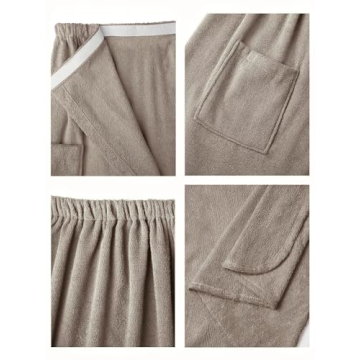 SIORO Bath Wraps for Women Towel Wraps Lightweight Spa Bathrobes with Adjustable Closure & Pockets for Pool Gym