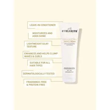 CURLSMITH - Shine Cream, Leave-In Conditioner, Moisturising, Sensitive, Fragrance Free for All Curl and Hair Types, Vegan (8 fl oz)
