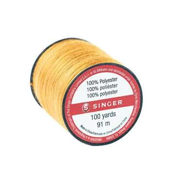 SINGER Blue Jean Thread, 100 Yards Old Gold for Heavy-Duty Sewing