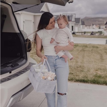 PUTSKA Baby Diaper Caddy Organizer Nursery Basket Set