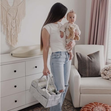 PUTSKA Baby Diaper Caddy Organizer Nursery Basket Set