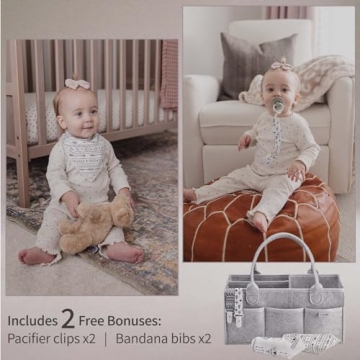 PUTSKA Baby Diaper Caddy Organizer Nursery Basket Set