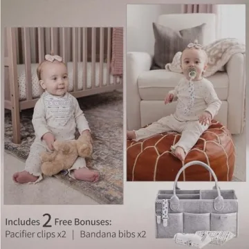 PUTSKA Baby Diaper Caddy Organizer Nursery Basket Set