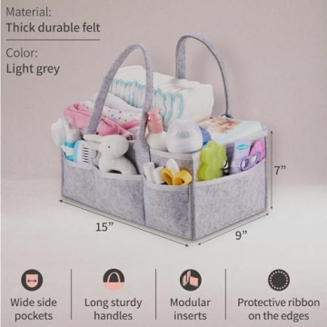 PUTSKA Baby Diaper Caddy Organizer Nursery Basket Set