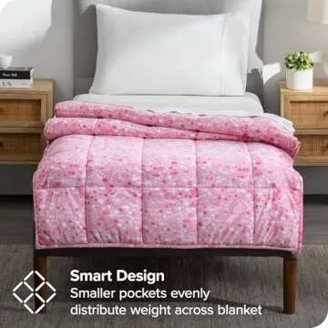 Bare Home Weighted Blanket Twin or Full Size 7lb (40" x 60") - Minky Fleece - Premium Heavy Blanket Nontoxic Glass Beads (Princess, 40"x60")