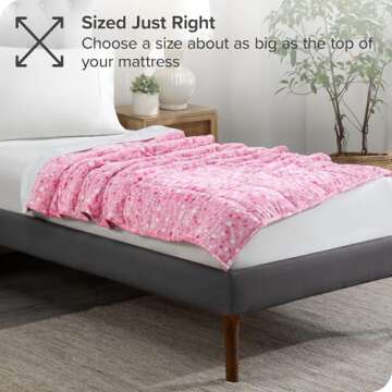 Bare Home Weighted Blanket Twin or Full Size 7lb (40" x 60") - Minky Fleece - Premium Heavy Blanket Nontoxic Glass Beads (Princess, 40"x60")