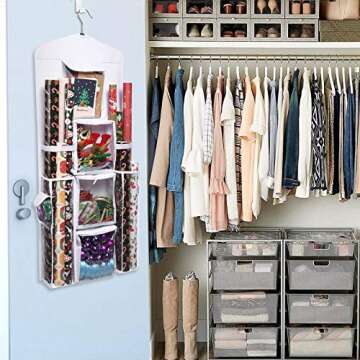 Durable Gift Wrap Organizer with Hanging Design