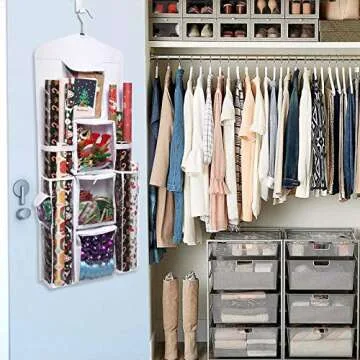 Durable Gift Wrap Organizer with Hanging Design