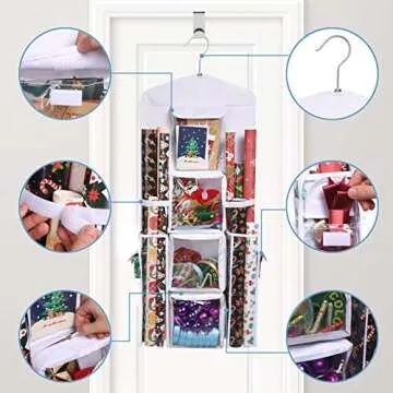 Durable Gift Wrap Organizer with Hanging Design