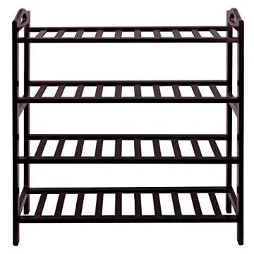 SONGMICS 100% Bamboo 4-Tier Shoe Rack for Stylish Storage