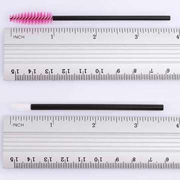 Tbestmax 200 Disposable Mascara Wand Spoolies and Lip Brushes, Lipstick Lipgloss Applicator for Eyeb...
